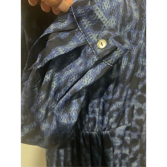 Kobi Halperin poppi long sleeve tiered animal print midi dress S - Picture 8 of 10